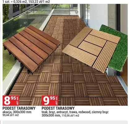 Podest tarasowy ciemny brąz 300x300mm promocja w Merkury Market