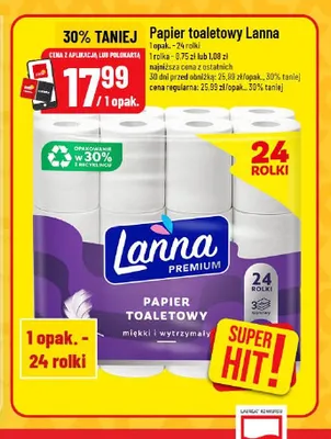 Papier toaletowy Lanna Premium 24-pak promocja w POLOmarket