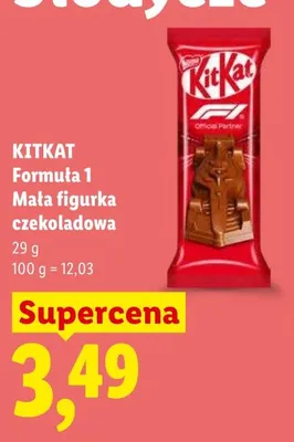 Mała figurka czekoladowa KITKAT Formuła 1 promocja w Lidl