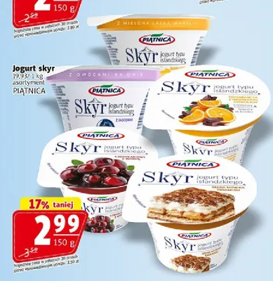 Jogurt skyr Piątnica o smaku tiramisu promocja w Prim Market
