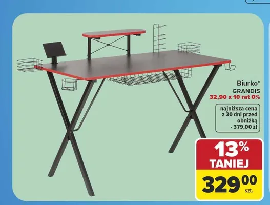 Biurko Grandis promocja w Carrefour