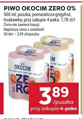 Piwo bezalkoholowe Okocim Zero 0% promocja w Stokrotka