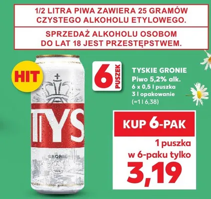 Piwo Gronie 5,2% alk. promocja w Kaufland