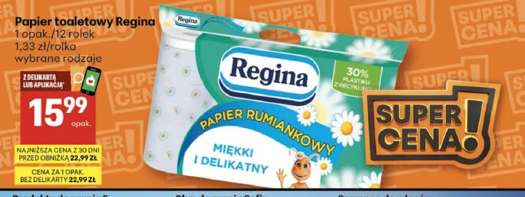 Papier toaletowy Regina promocja w Delikatesy Centrum