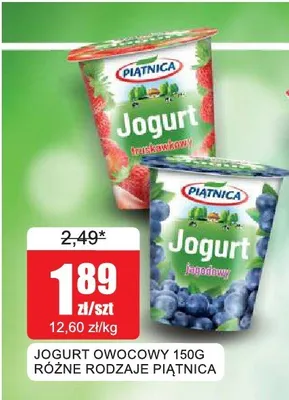 Jogurt owocowy truskawkowy Piątnica promocja w Bingo