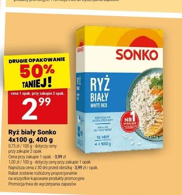 Ryż biały Sonko 4-pak 100 g promocja w Twój Market