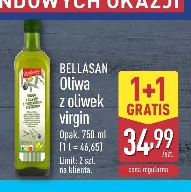 Oliwa z oliwek virgin Bellasan promocja w Aldi
