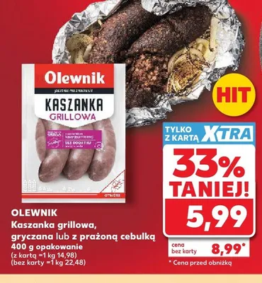 Kaszanka grillowa z prażoną cebulką Olewnik promocja w Kaufland
