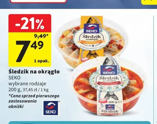 Śledzik na okrągło Seko promocja w Intermarche