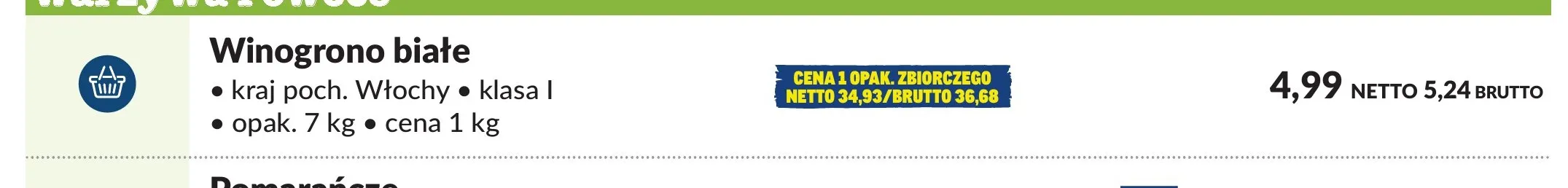 Winogrona białe promocja w Makro