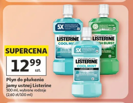 Płyn do płukania jamy ustnej Listerine Cool Mint Łagodny Smak promocja w Auchan