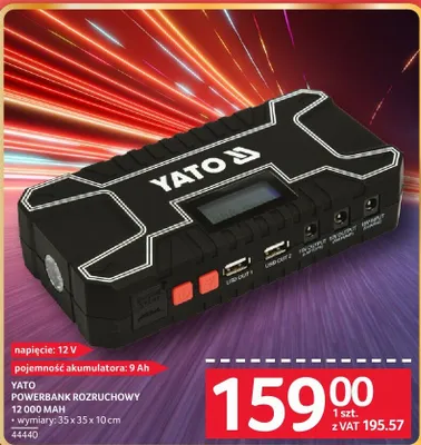 Powerbank rozruchowy YATO 12000 MAH promocja w Selgros