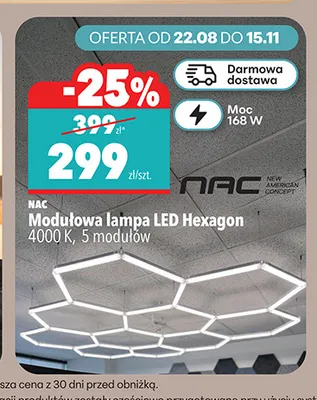 Modułowa lampa LED Hexagon 4000 K 5 modułów Nac promocja w Biedronka