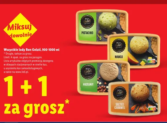 Lody Bon Gelati Pistachio promocja w Lidl
