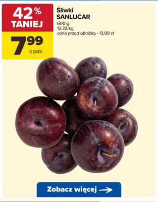Śliwki Sanlucar promocja w Carrefour
