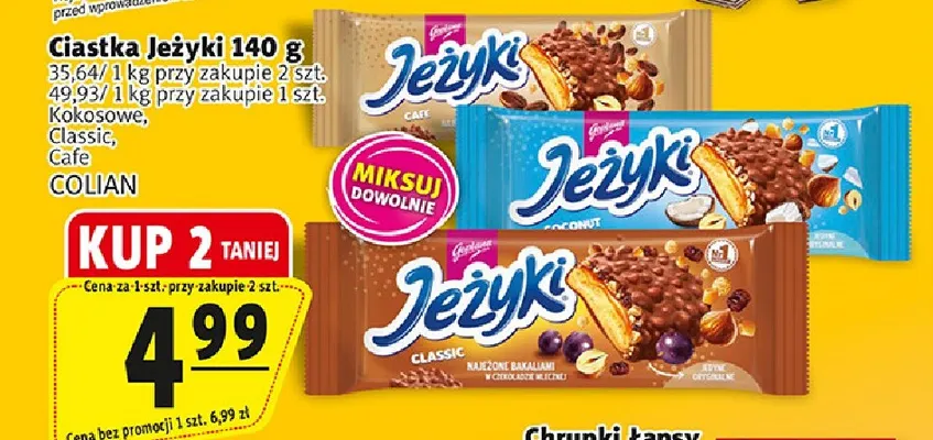 Ciastka Jeżyki kokosowe Colian promocja w Prim Market