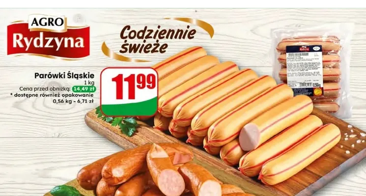 Parówki Śląskie Agro Rydzyna promocja w Dino