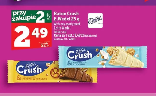 Baton Crush E.Wedel Milk Chocolate & Pretzel & Peanuts promocja w TOPAZ