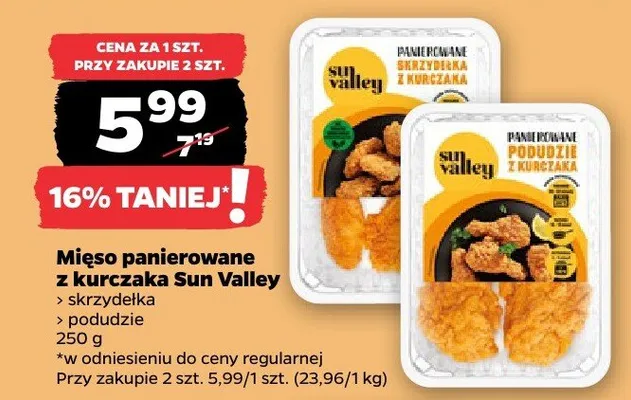 Mięso panierowane z kurczaka skrzydełka Sun Valley promocja w Netto