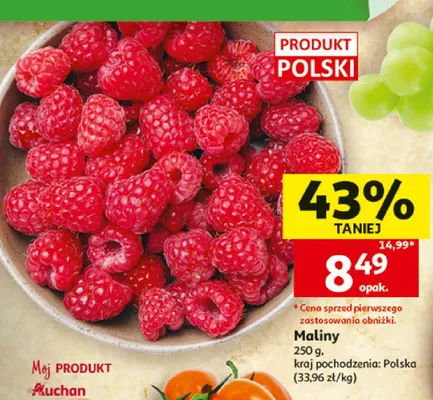 Maliny polskie promocja w Auchan