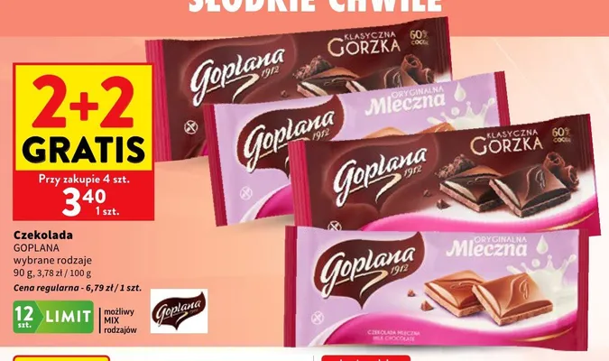 Czekolada Oryginalna Mleczna Goplana promocja w Intermarche