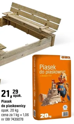 Piasek do piaskownicy promocja w OBI