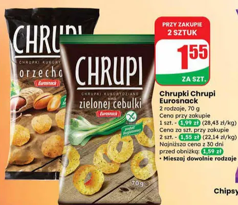 Chrupki Chrupi 2 rodzaje promocja w Dino