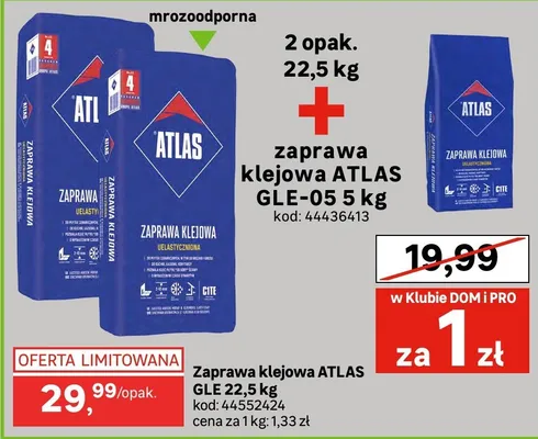Zaprawa klejowa GLE 22.5kg promocja w Leroy Merlin