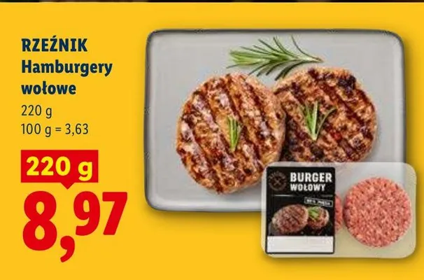 Hamburgery wołowe Rzeźnik promocja w Lidl