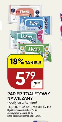 Papier toaletowy nawilżany Velvet promocja w Chata Polska