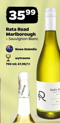 Wino białe wytrawne Rata Road Marlborough Sauvignon Blanc promocja w Netto