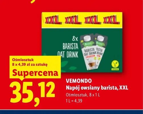 Napój owsiany barista XXL 8-pak Vemondo promocja w Lidl