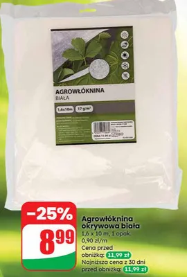 Agrowłóknina okrywowa biała 1,6x10 m promocja w Dino