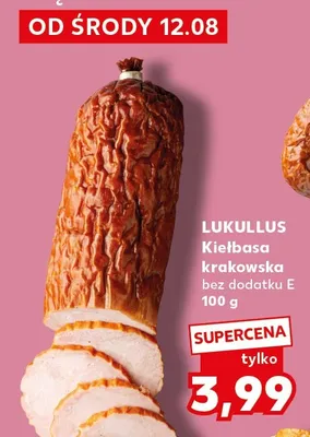 Kiełbasa krakowska Lukullus bez dodatku E promocja w Kaufland