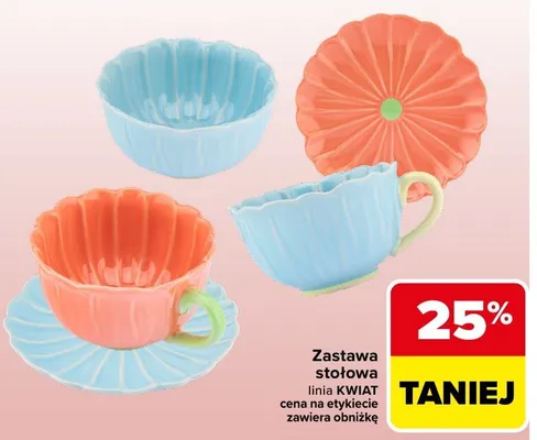 Zastawa stołowa linia Kwiat promocja w Carrefour