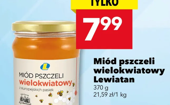 Miód pszczeli wielokwiatowy promocja w LEWIATAN