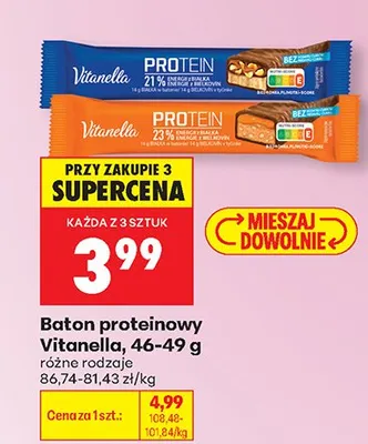 Baton proteinowy różne rodzaje promocja w Biedronka