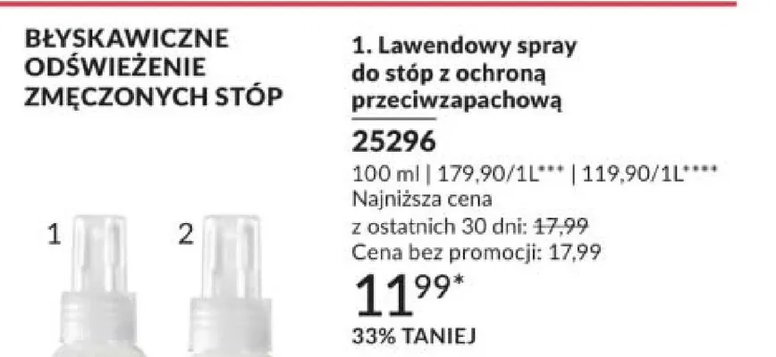 Lawendowy spray do stóp z ochroną przeciwzapachową Avon Care promocja w AVON