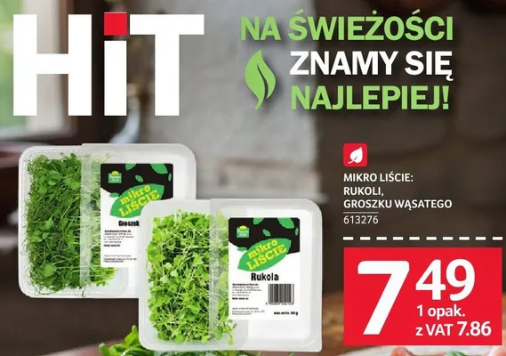 Mikro liście rukoli, groszku wasatego promocja w Selgros