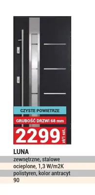 Drzwi zewnętrzne stalowe Luna promocja w Merkury Market