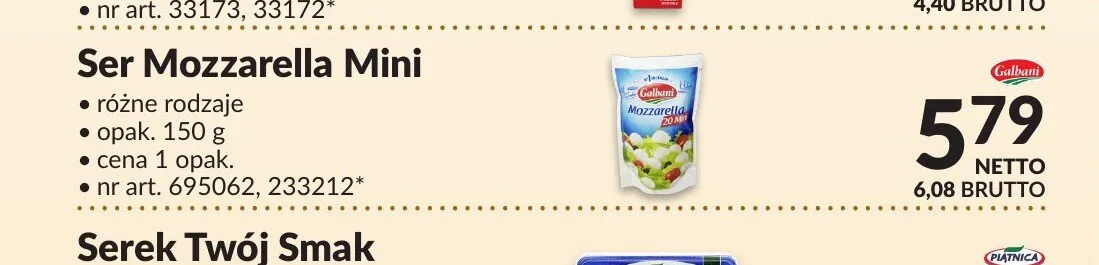 Ser Mozzarella Mini Galbani promocja w Makro