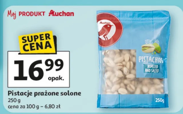 Pistacje prażone solone promocja w Auchan