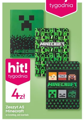 Zeszyt A5 Minecraft promocja w Pepco