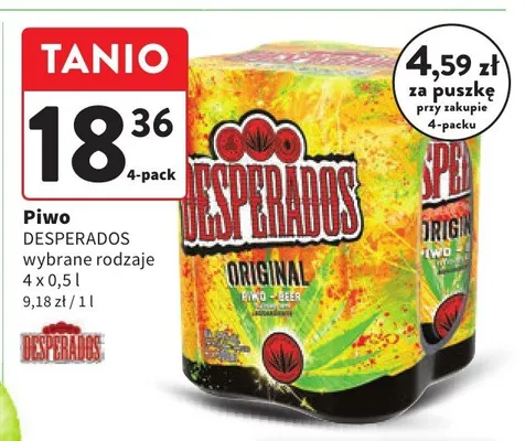 Piwo wybrane rodzaje 4-pack promocja w Intermarche