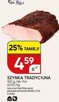 Szynka tradycyjna promocja w Chata Polska