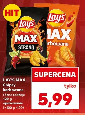 Chipsy karbowane Lay's MAX Strong Chilli & Lime promocja w Kaufland
