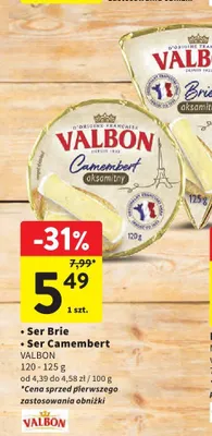 Ser Brie Valbon promocja w Intermarche
