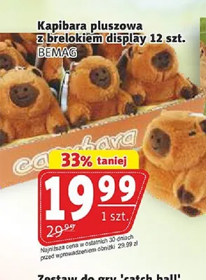 Kapibara pluszowa z brelokiem display 12szt. BEMAG promocja w Prim Market