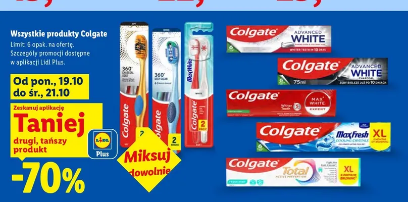 Pasta do zębów Total Active Prevention Colgate promocja w Lidl