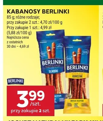 Kabanosy Berlinki Classic promocja w Stokrotka